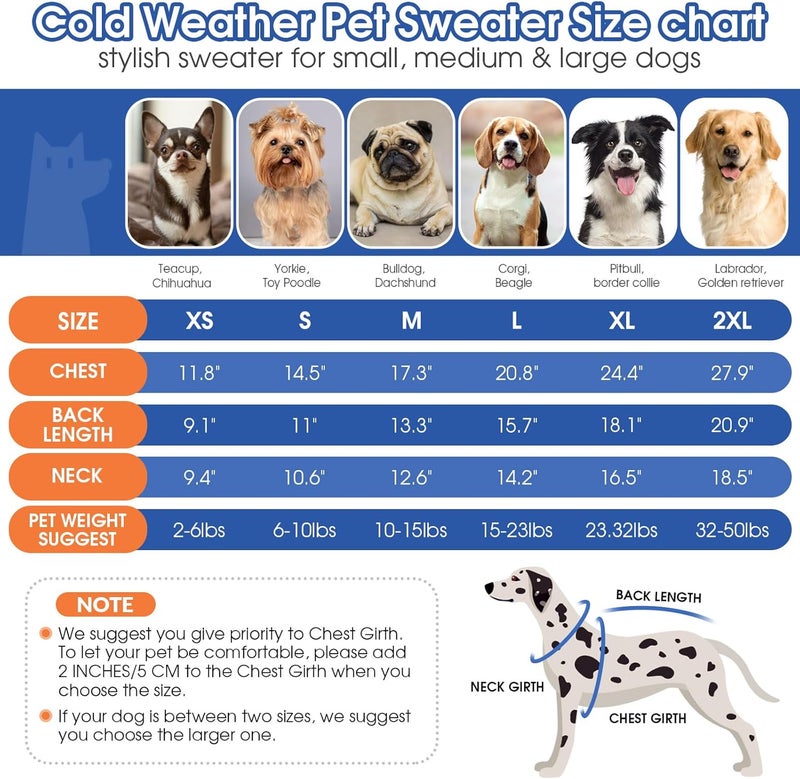Queenmore XXL Dog Sweater,Large Dog Sweaters for Dogs Girls Boys,Xmas Turtleneck Pullover Sweaters for Large Dogs,Cold Weather Doggie Sweatshirt Knitwear for Golden Retriever,Labrador(Red,XXL) - Image 2